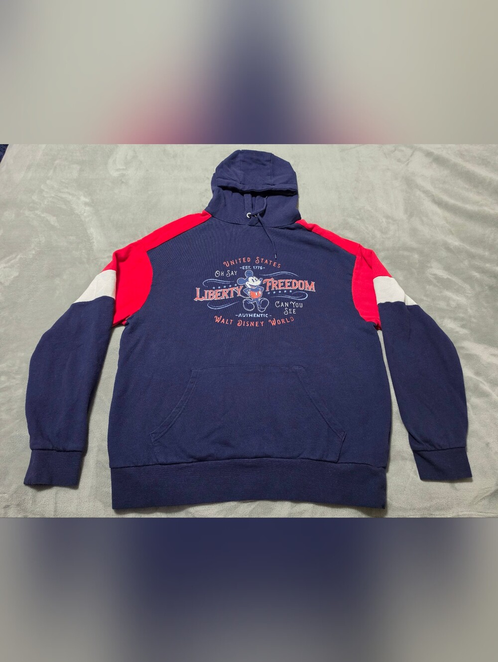Walt Disney World Mickey Mouse Liberty & Freedom Hoodie - Size L